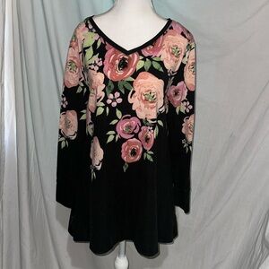 Lularoe pink floral Elizabeth tunic size medium